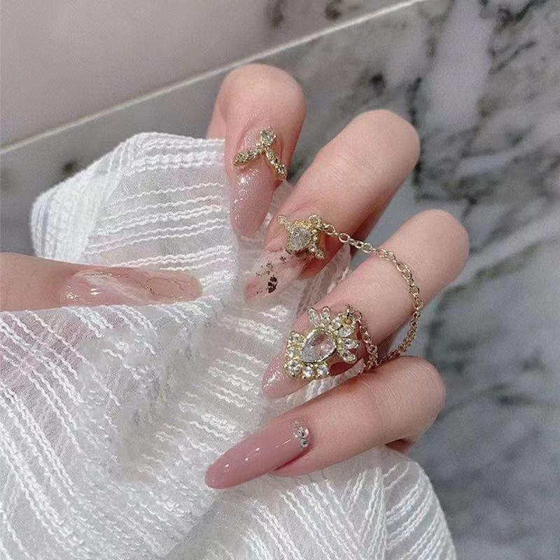 Manci hand-wearing nail art chain Internet celebrity same style whitening high-end customized nail chip phototherapy finished product waterproof bride