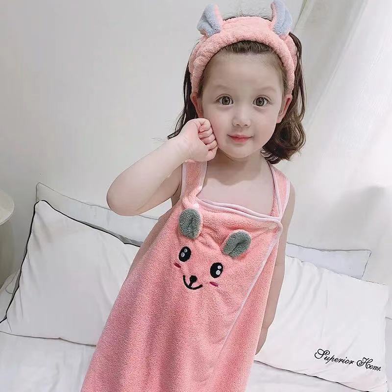 Children's bath towels, bath skirts, bathrobes, headbands, enlarged slings, men, women, baby girls, can wear soft, hair-free and color-free