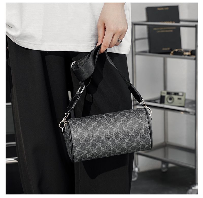 Geantă crossbody pentru bărbați, geantă de umăr presbyard la modă pentru bărbați, geantă în carouri pentru tineret, geantă diagonală nouă, geantă cilindrică_voghion.com