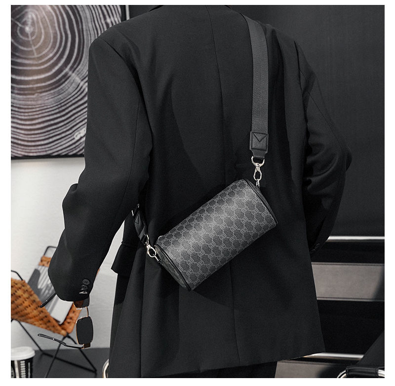 Geantă crossbody pentru bărbați, geantă de umăr presbyard la modă pentru bărbați, geantă în carouri pentru tineret, geantă diagonală nouă, geantă cilindrică_voghion.com