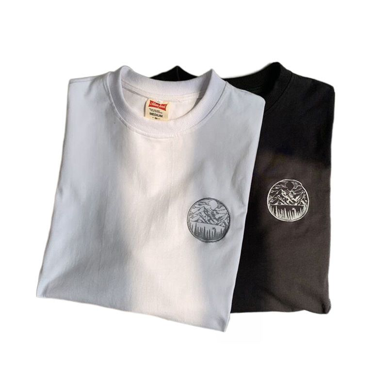 100% cotton Japanese printed short-sleeved t-shirt men's ins tide brand summer student couple Hong Kong style half-sleeved T-shirt top