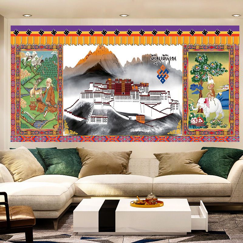 超大3米藏式挂布背景布房间装饰背景墙挂画墙布床头卧室挂毯定制