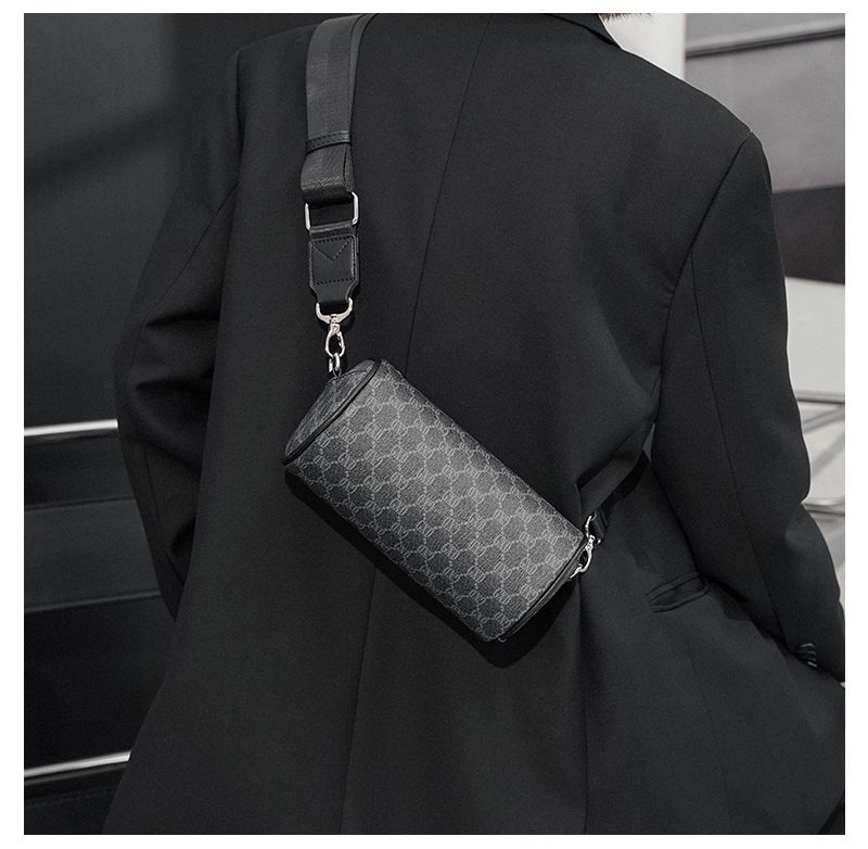 Geantă crossbody pentru bărbați, geantă de umăr presbyard la modă pentru bărbați, geantă în carouri pentru tineret, geantă diagonală nouă, geantă cilindrică_voghion.com