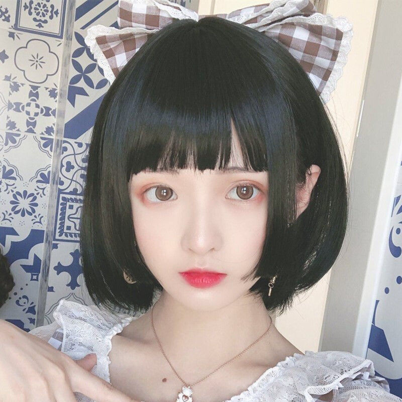 假发女短发内扣bobo韩国波波头圆脸网红修脸全头套假发女逼真整顶