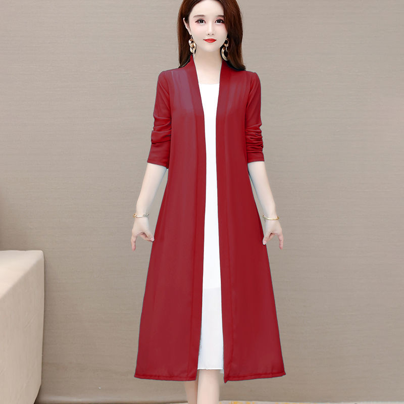  new summer ice silk gauze shawl all-match cardigan breathable thin section outside with loose coat sun protection clothing women