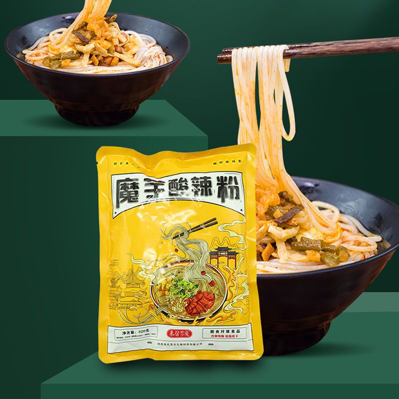106149-秦岭特产魔芋酸辣粉Q弹劲爽酸辣顺滑酸辣粉丝袋装速食魔芋酸辣粉-详情图