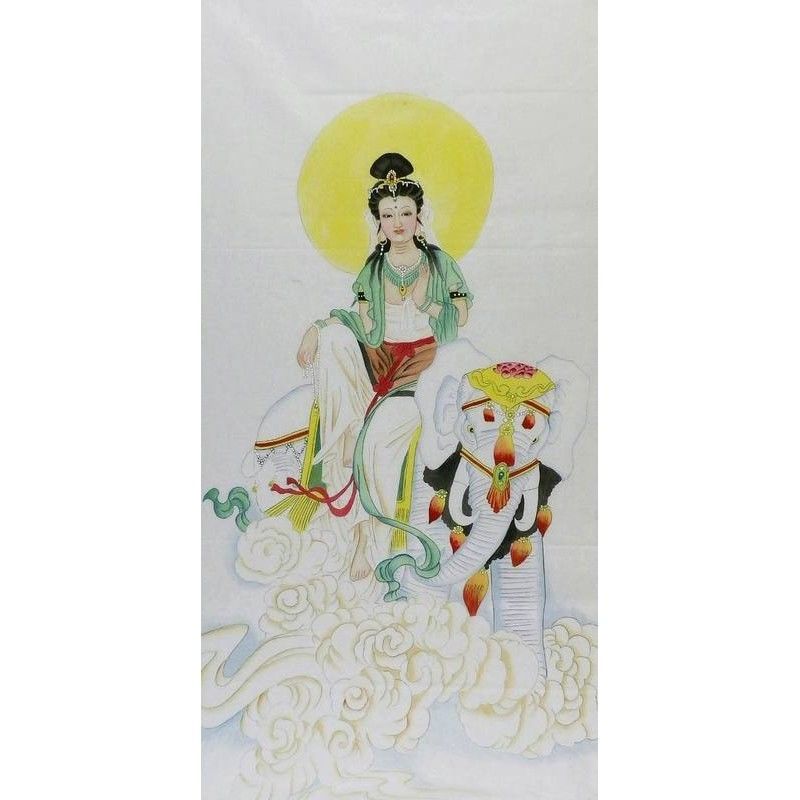 手绘字画装饰画包邮i031123四尺无款国画工笔画人物观音菩萨136