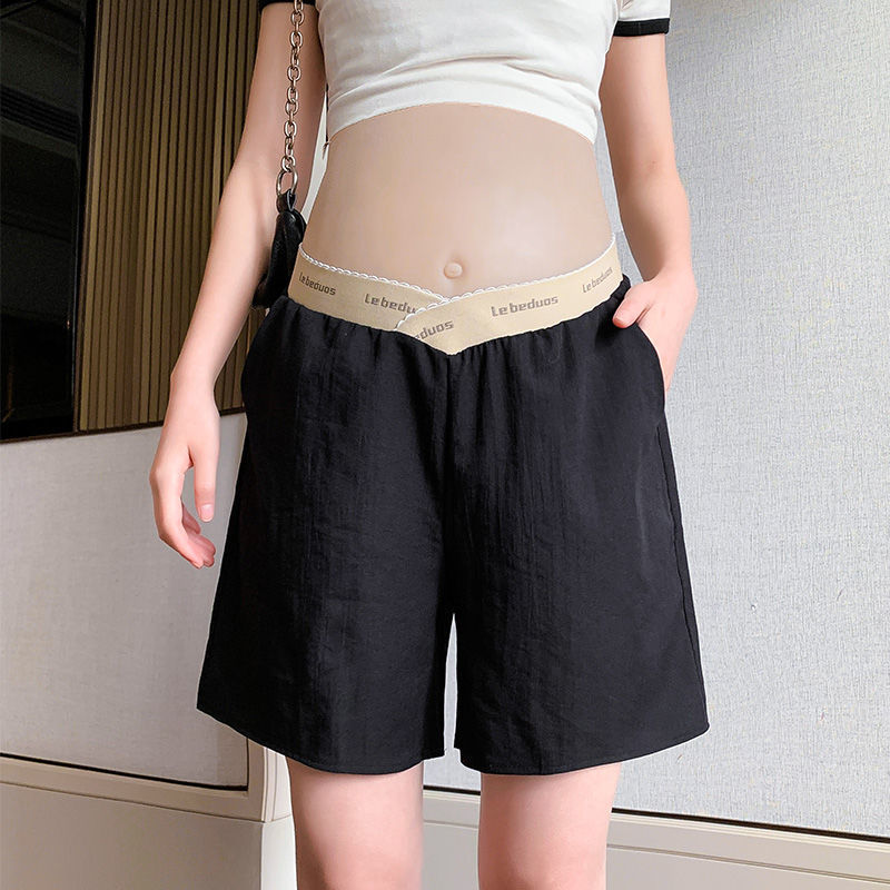 Pregnant women's shorts women's summer thin section outer wear low-waist loose wide-leg maternity pants leggings large size maternity casual pants