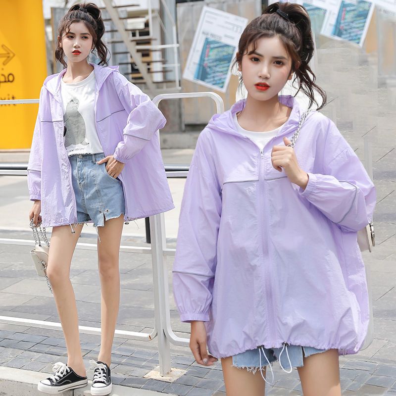 Sun protection clothing for women  new summer thin loose student versatile jacket ins trendy fashion color matching baseball uniform