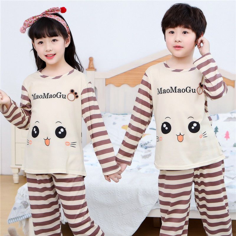 3-14 years old children's underwear set big boys and girls autumn and winter autumn clothes and johns boys and girls thin section long-sleeved pajamas
