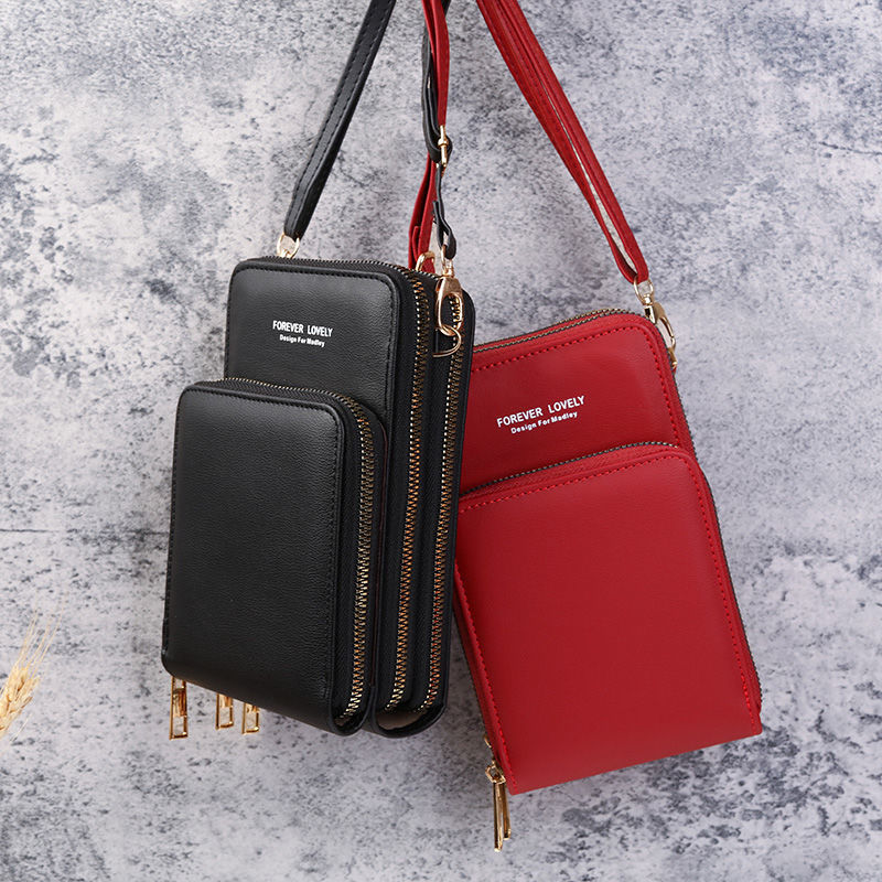 New mobile phone bag women can touch screen fashion all-match small messenger bag card bag large capacity mini small bag wallet women