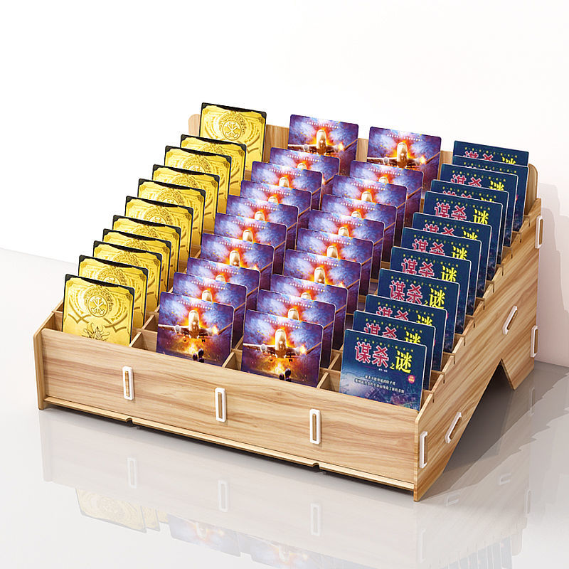 木制剧本杀线索盒搜证道具周边桌游卡牌多格分类卡片展示收纳盒装