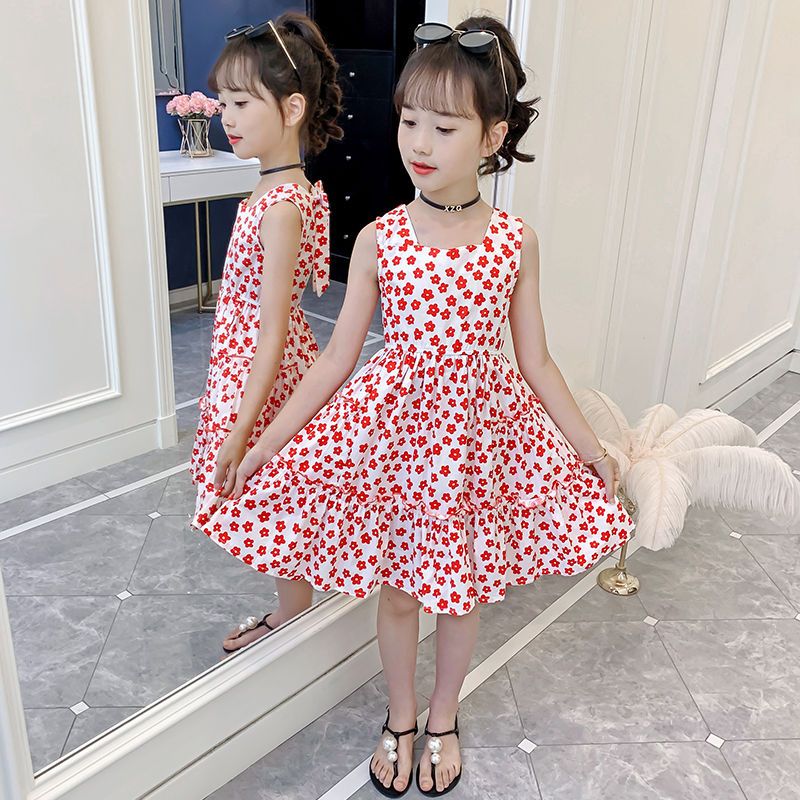 网红女童连衣裙夏装新款儿童裙子夏季纯棉洋气公主裙小女孩背心裙
