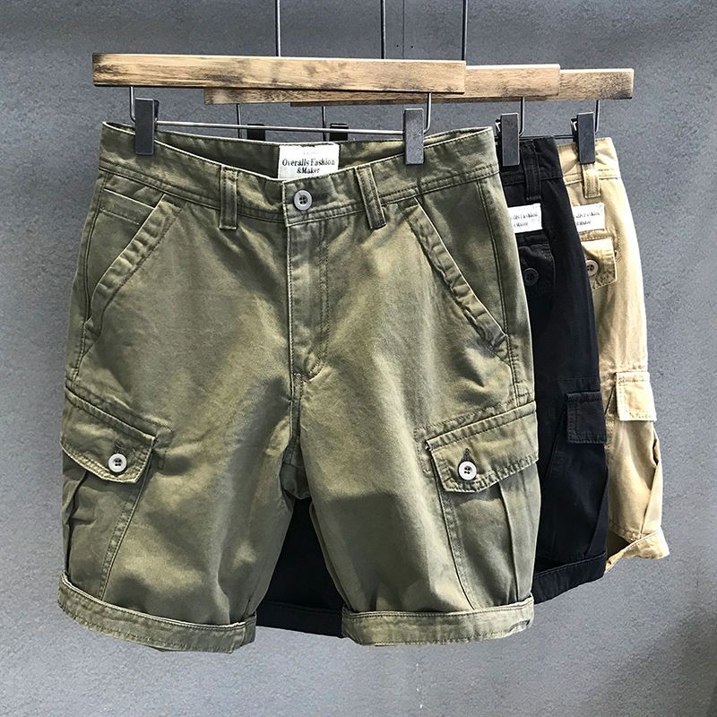 Multi-pocket Chen Guanxi tide brand casual tooling shorts men's summer five-point pants loose Shawn Yue pants men's trend