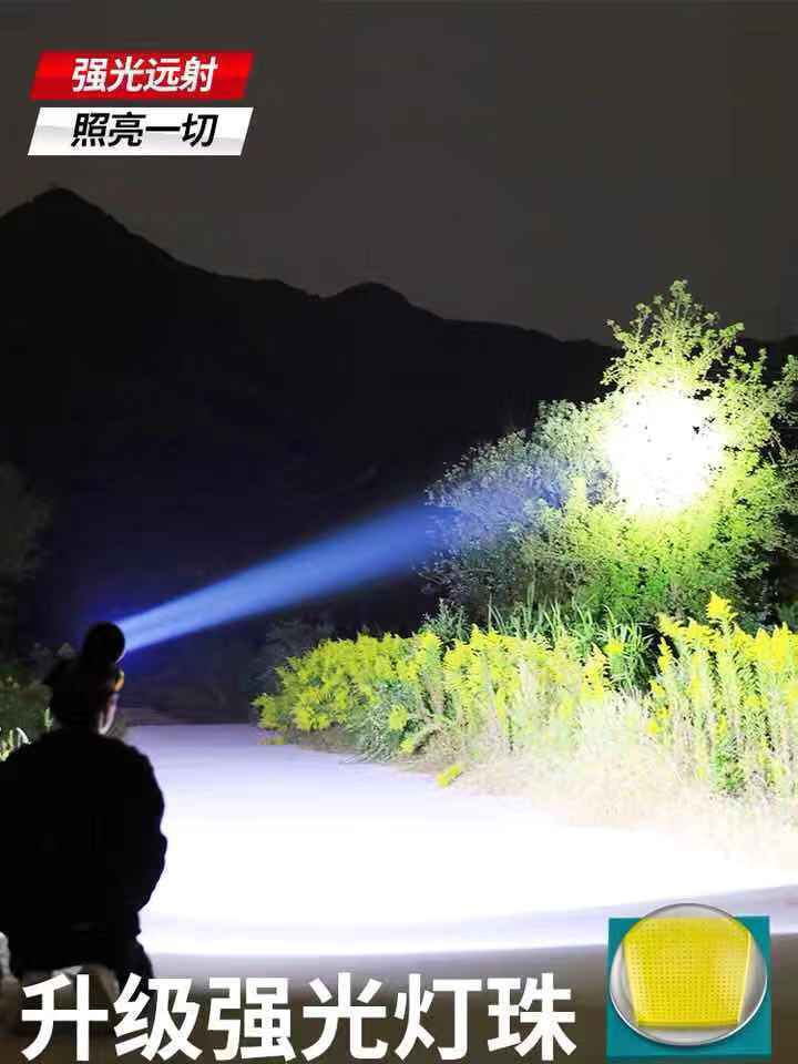 LED三头五头灯强光超亮头戴式手电筒户外家用远射充电夜钓疝气灯
