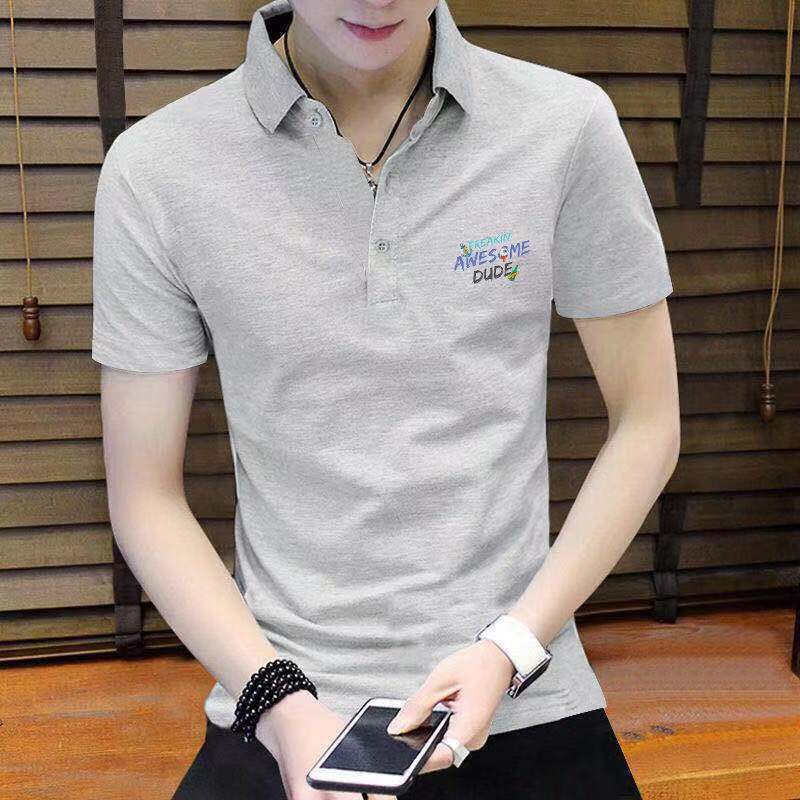Summer men's short-sleeved t-shirt Korean version of slim lapel POLO shirt trend bottoming shirt men's tops men's undershirt 12 pieces