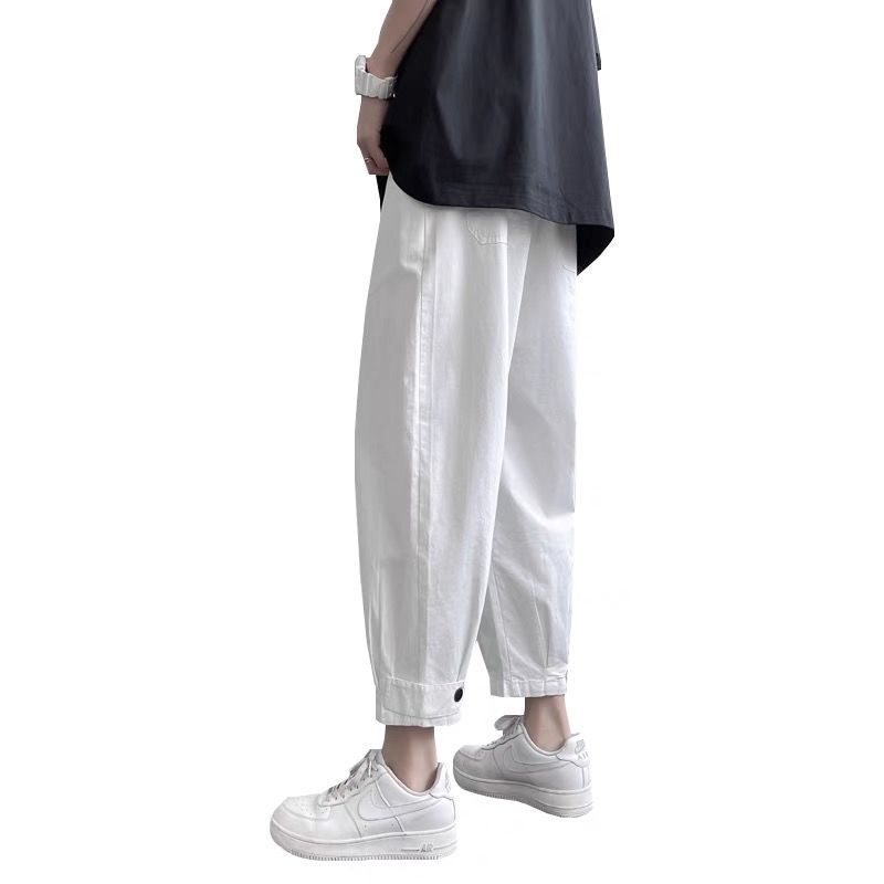 Nine-point pants men's autumn Korean version overalls loose casual pants Korean version trendy all-match bunched feet boys pants 9 points