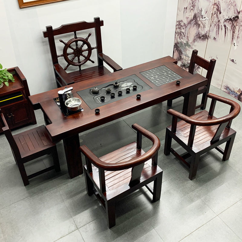 老船木茶桌椅组合功夫茶台实木茶桌茶具整装一体办公室家用小茶几