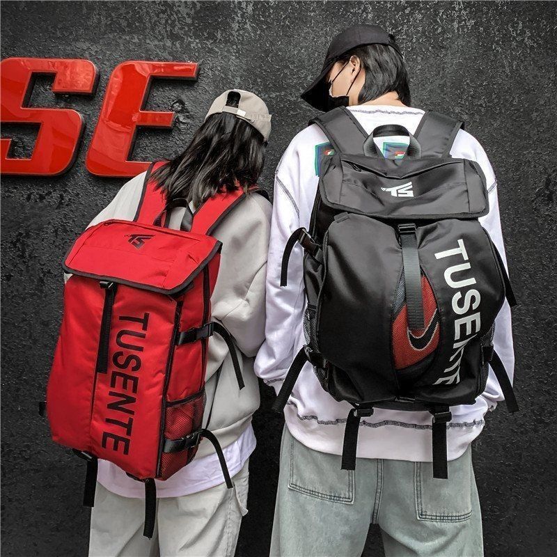 双肩包男大容量潮牌运动篮球背包工装个性潮酷街头学生书包旅行包