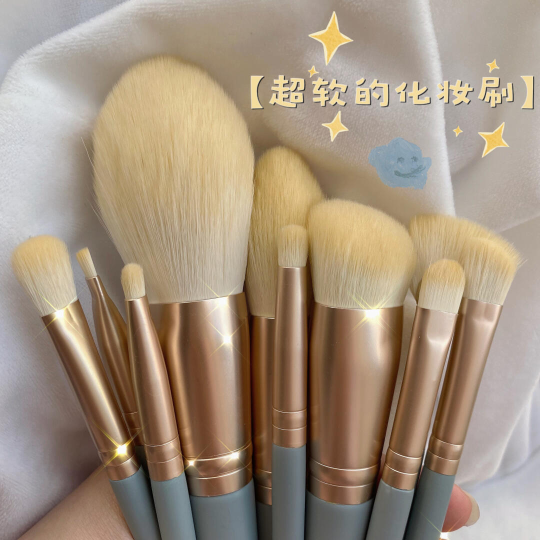 滄州8/10支霧霾藍化妝刷套裝少女平價軟毛眼影散粉刷美妝初學套刷
