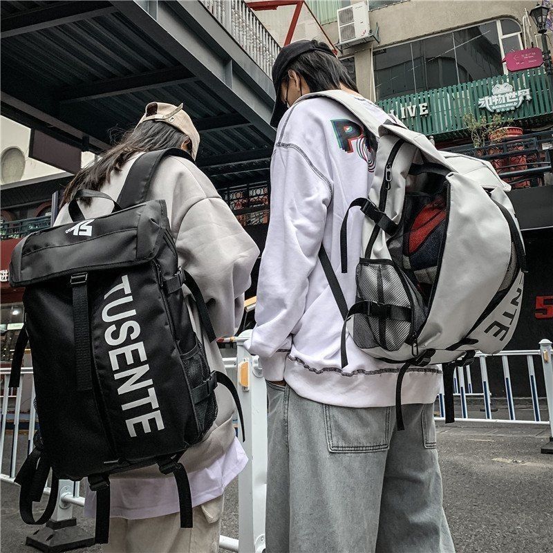双肩包男大容量潮牌运动篮球背包工装个性潮酷街头学生书包旅行包