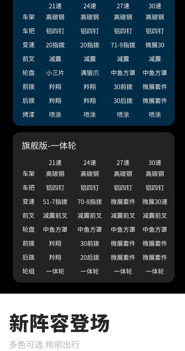 山地车自行车男女单车学生减震越野变速碟刹赛车成人上班跑车单车