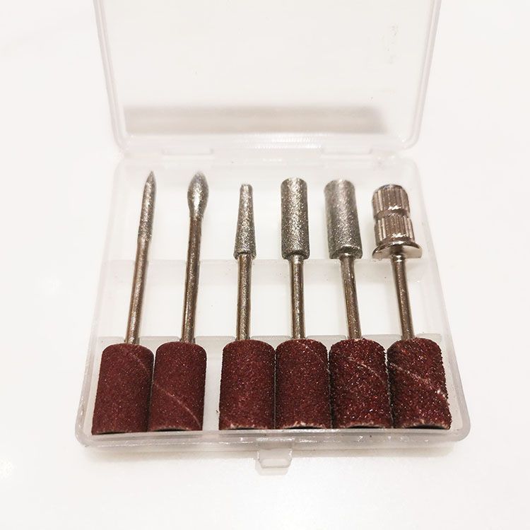 6 alloy manicure grinding heads electric grinding machine universal grinding head nail grinding needle emery 2.35 onychomycosis