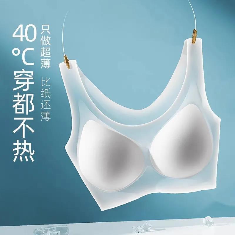88692-夏季超薄无痕裸感内衣女大胸显小无钢圈防下垂大码文胸背心式胸罩-详情图