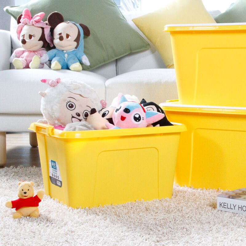 茶花58L收纳箱塑料大号储物箱被子衣服玩具整理箱收纳盒车载家用