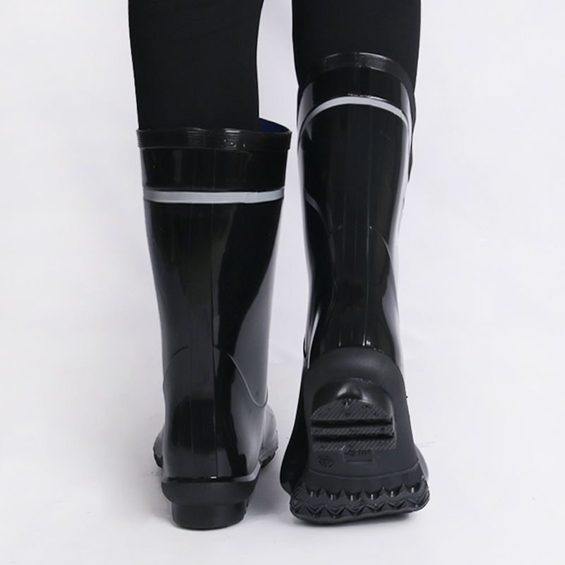 Outdoor mining rain boots rubber rain boots thickened wear-resistant reflective miner rain boots labor insurance men's water shoes fishing shoes