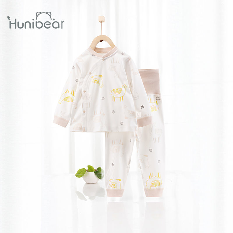 Baby autumn clothes set spring and autumn pure cotton high waist belly long johns children's split autumn clothes baby underwear cotton