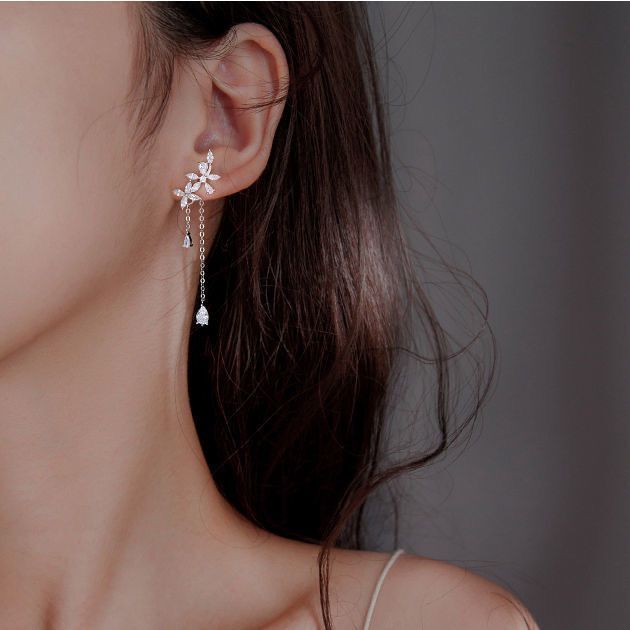 s925银耳环女气质韩国个性百搭设计感小众适合圆脸的2021新款潮