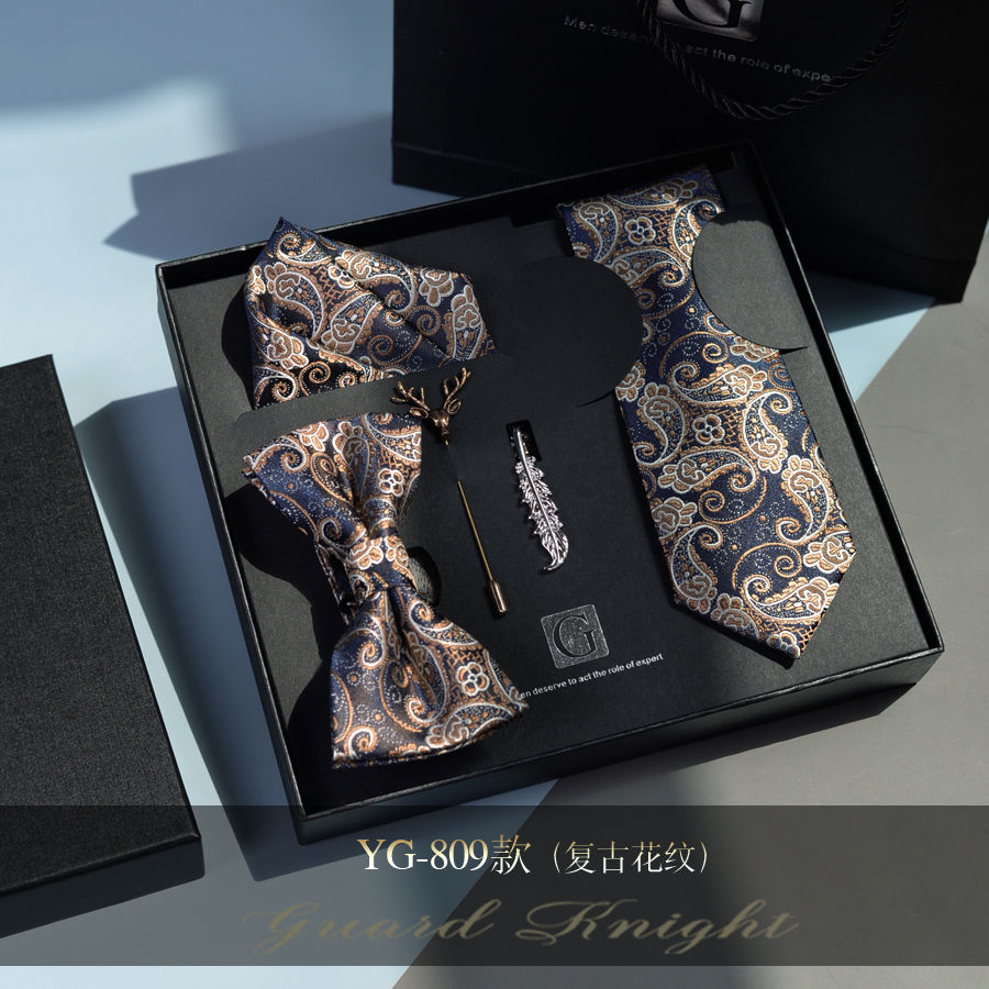 Tie Men's Formal Dress Casual Bow Tie Gift Box Set Groom Wedding Korean Valentine's Day Birthday Gift for Boys