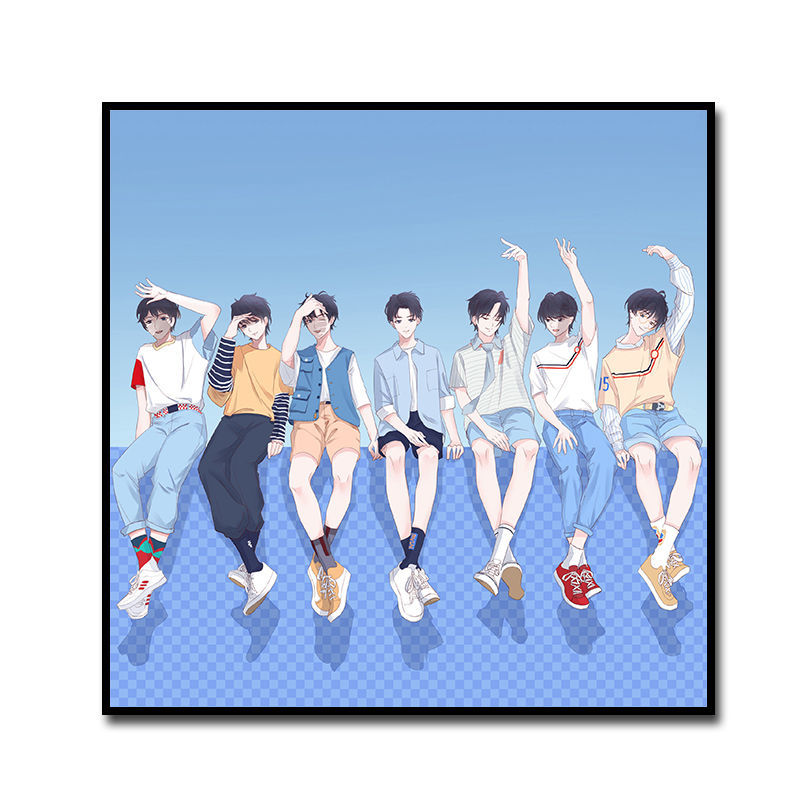 tnt时代少年团合集diy数字油画小小孩专辑封面油彩画明星周边挂画