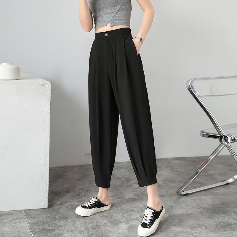 Harlan pants women's summer thin style large size fat mm THIN loose legs thick small nine point casual radish pants fashion