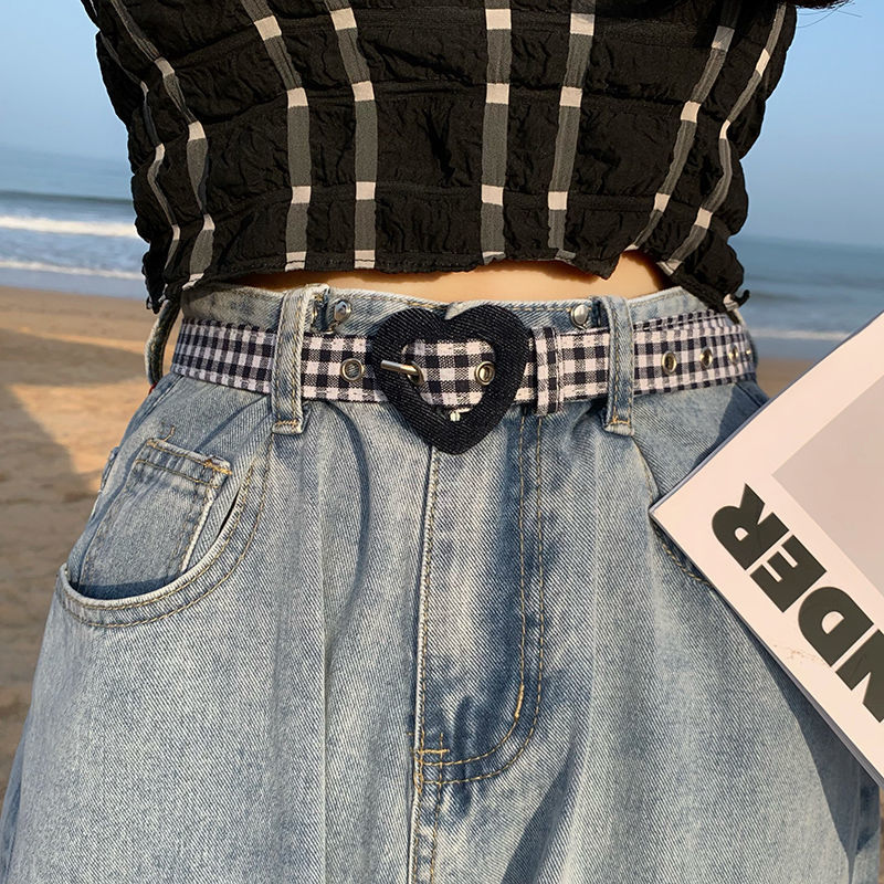 Love belt female decorative jeans summer students new all-match fashion Korean cloth belt ins wind belt