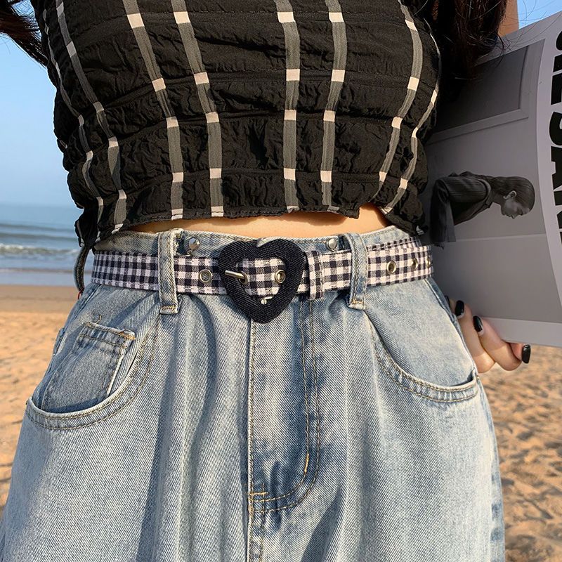 Love belt female decorative jeans summer students new all-match fashion Korean cloth belt ins wind belt