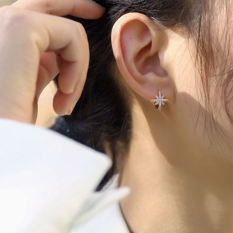 S925纯银耳扣防过敏耳饰女年新款迷你小耳圈时尚百搭耳环耳钉