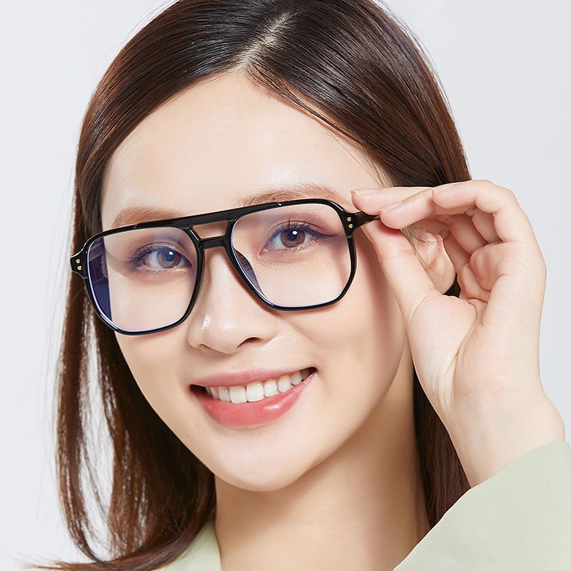 近视眼镜女可配度数时尚眼镜潮流多边防蓝光抗辐射有度数近视眼镜
