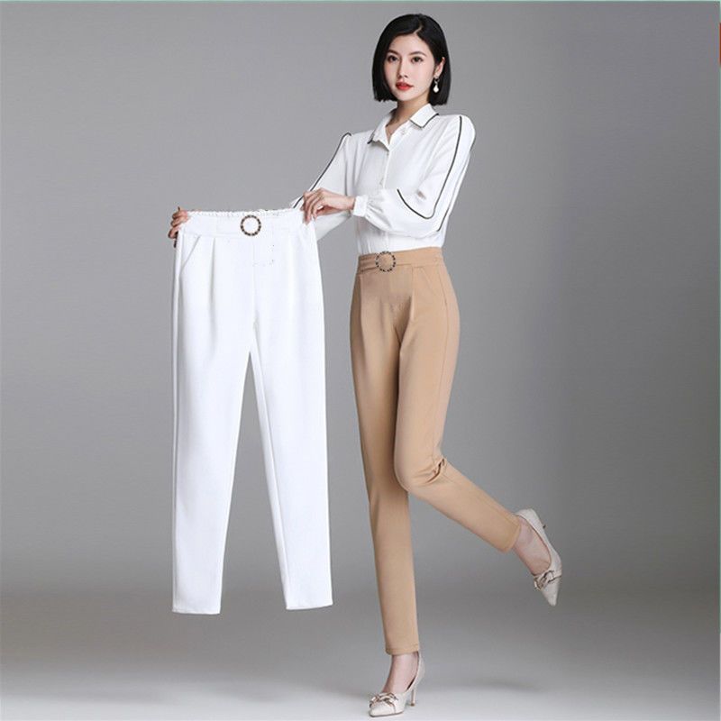 2022 summer new ice silk Harun pants women's high waist cropped pants slim fit and versatile short Leggings women
