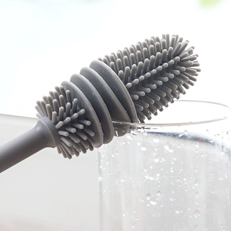 Cup washing artifact rotating cup brush bottle brush special long handle gap tea stain cleaning hard hair silicone brush