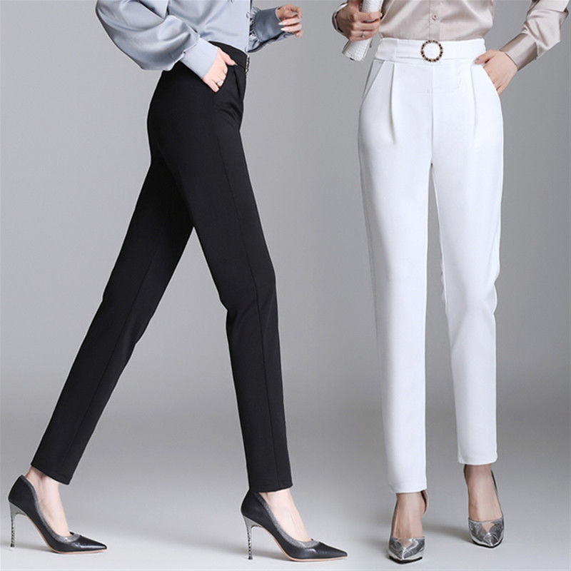 2022 summer new ice silk Harun pants women's high waist cropped pants slim fit and versatile short Leggings women