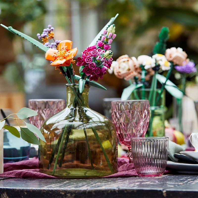 Lego乐高花束花朵插花手工花工艺摆件益智积木玩具 虎窝拼