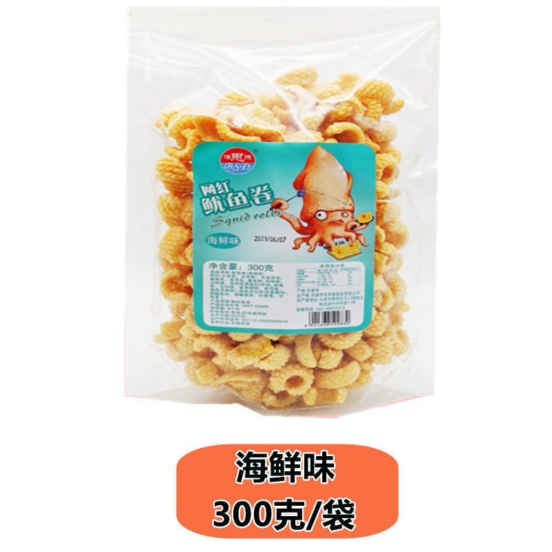 网红哈里小脆多口味大包装鱿鱼卷哈哩哈利加力加小零食膨化食品