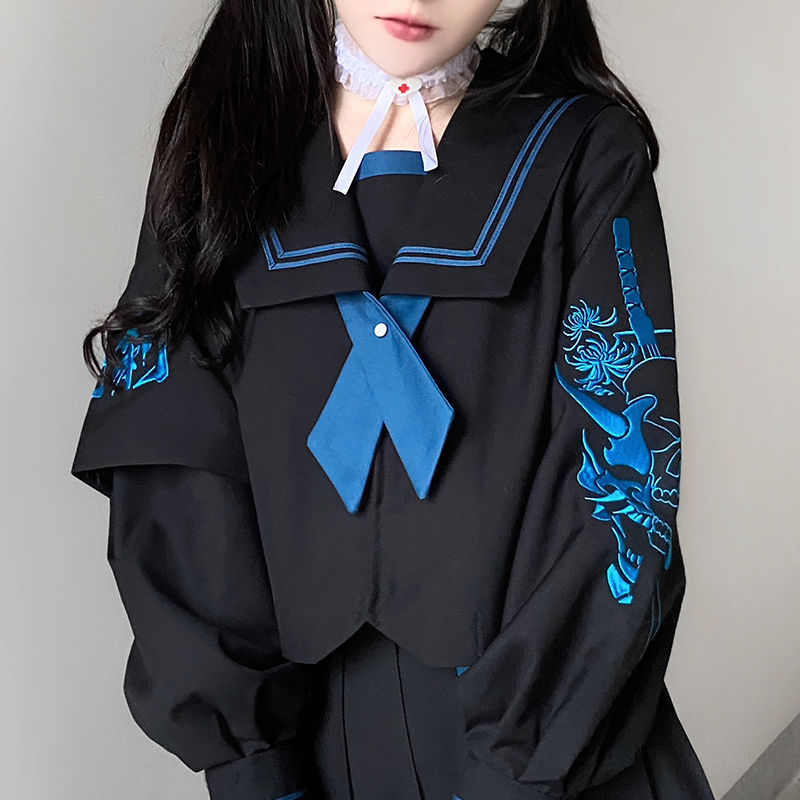 无刹鬼 原创不良少女jk制服正版套装暗黑长裙水手服霸气全套正 虎窝拼