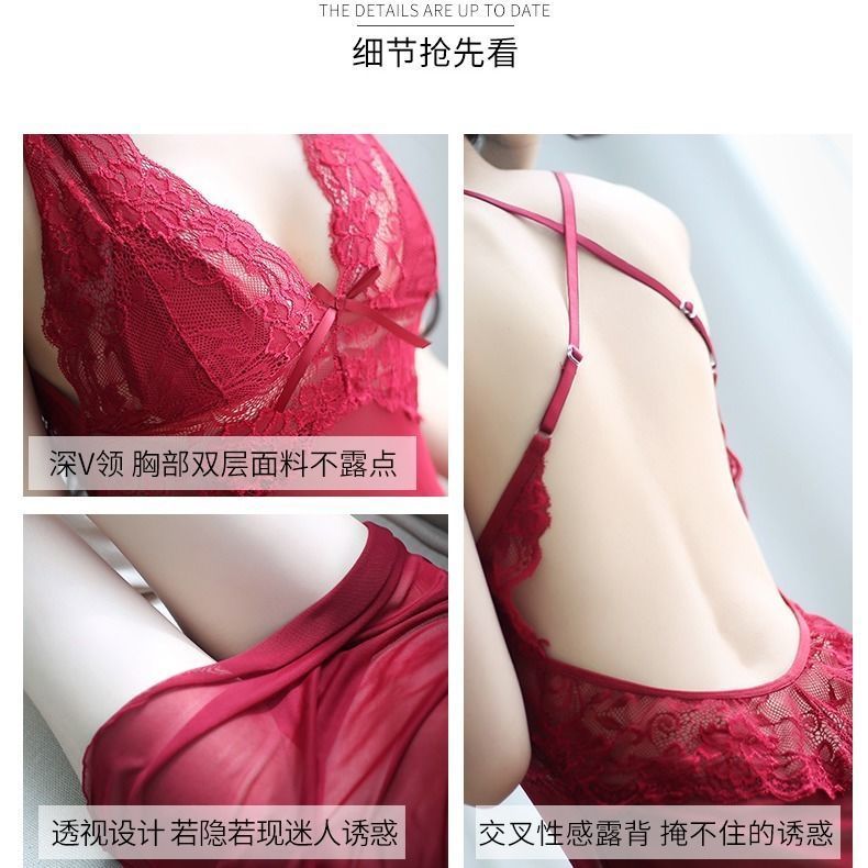 Chest pad sling large size underwear female charming new scheming pajamas temptation easy to take off sexy nude nightdress