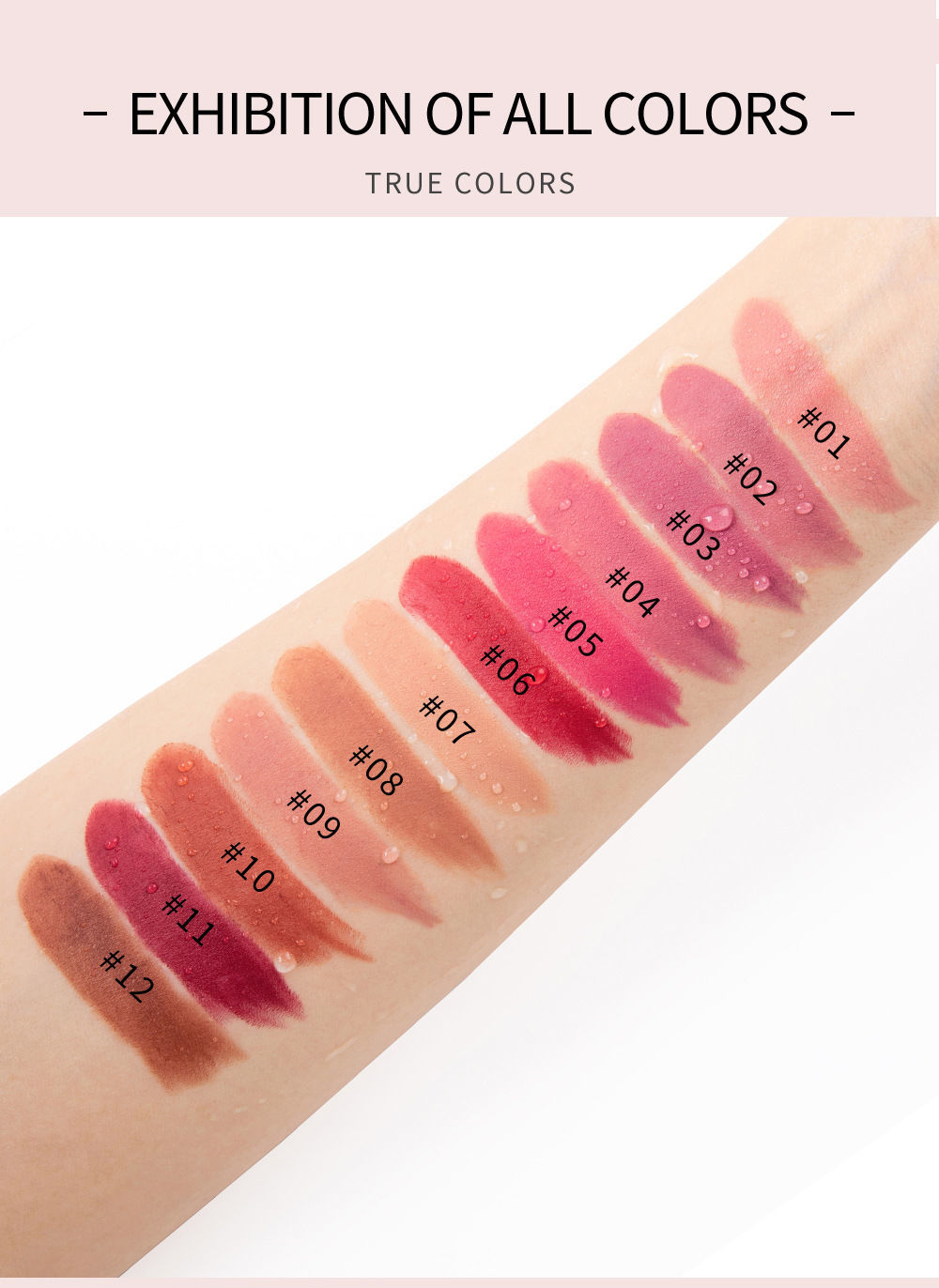Rossetto Ice Matte 12 colori Rossetto difficile da decolorare Pasta di fagioli nudi Rosa Studente Piccola marca_voghion.com