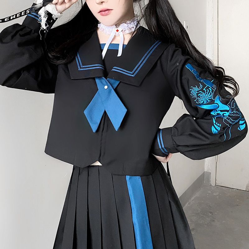 无刹鬼 原创不良少女jk制服正版套装暗黑长裙水手服霸气全套正 虎窝拼