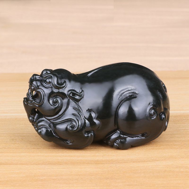 上新玉雕大师苏晓非和田玉工作室出品巧雕和田玉青玉貔貅手把件