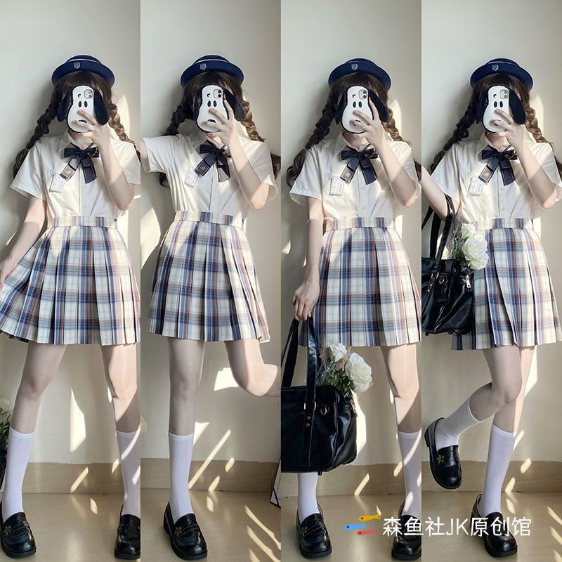 巴黎情书 森鱼社jk原创制服格裙女夏校供正版日制百褶半身短裙 虎窝拼
